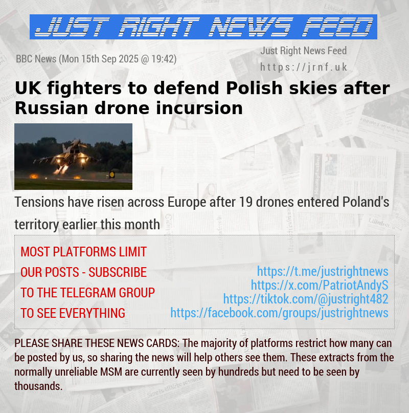 UK fighters to defend Polish skies after Russian drone incursion