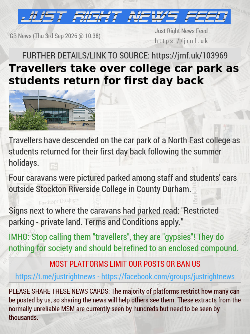 Travellers take over college car park as students return for first day back