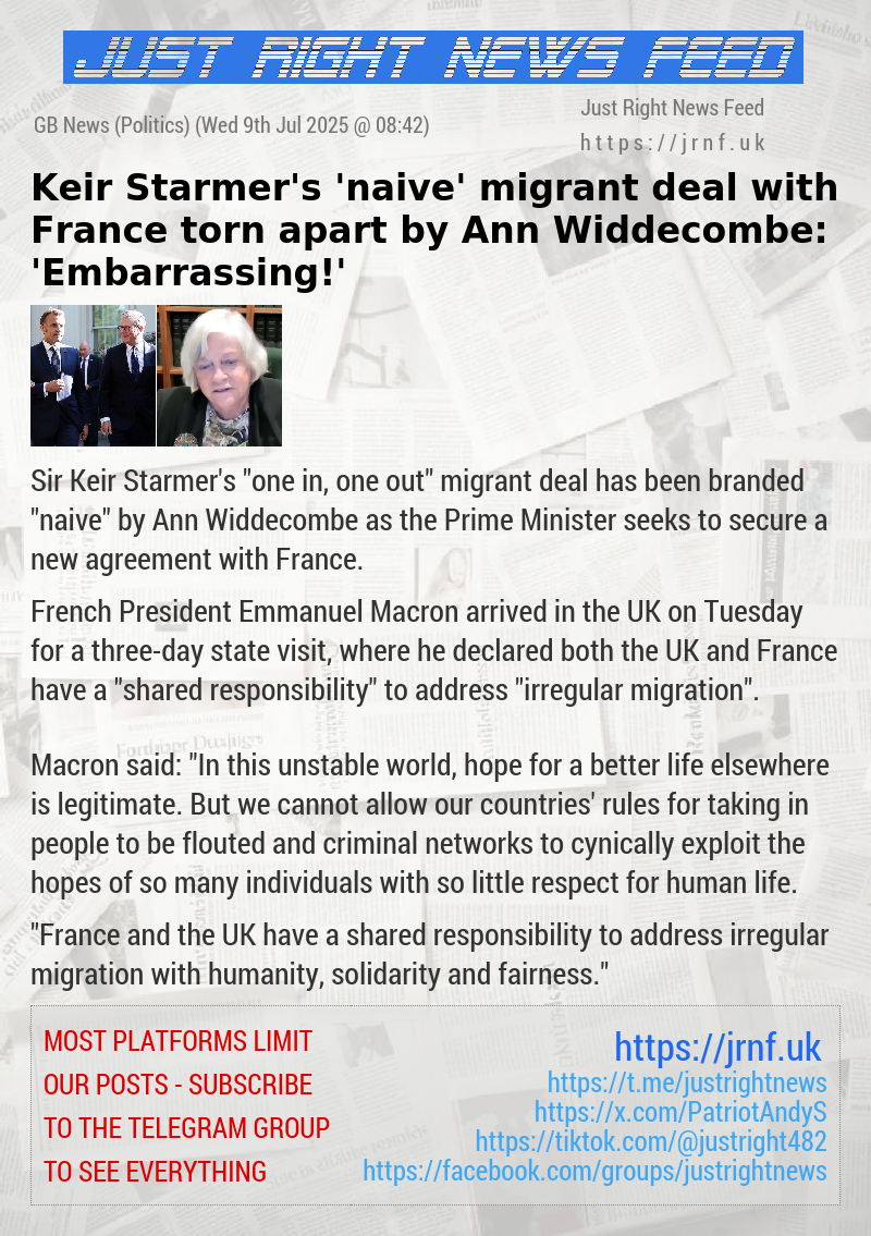 Keir Starmer’s ’naive’ migrant deal with France torn apart by Ann Widdecombe: ’Embarrassing!’