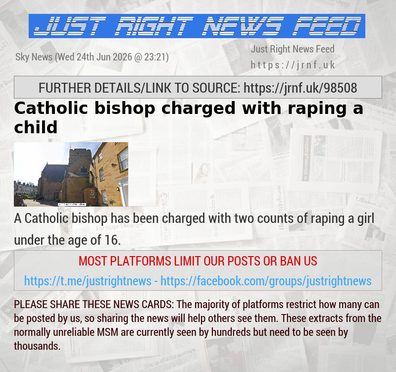 Catholic bishop charged with raping a child 
