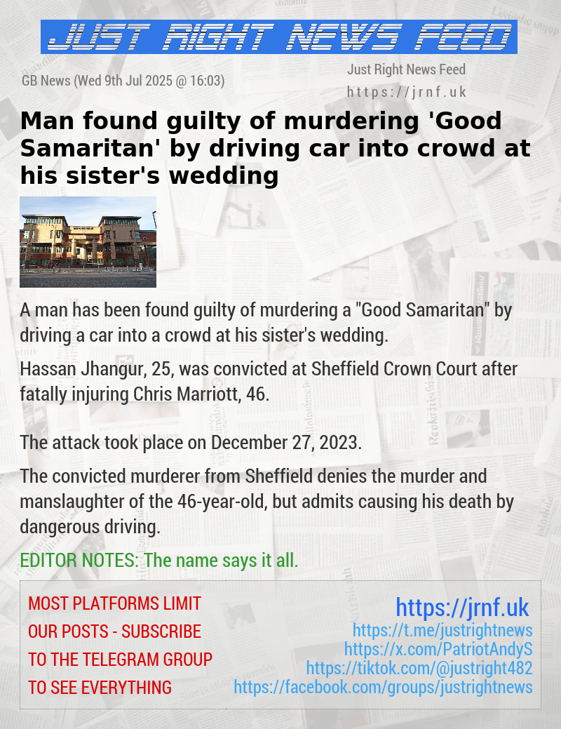 Man found guilty of murdering ’Good Samaritan’ by driving car into crowd at his sister’s wedding