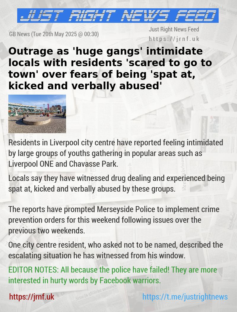 Outrage as ’huge gangs’ intimidate locals with residents ’scared to go to town’ over fears of being ’spat at, kicked and verbally abused’