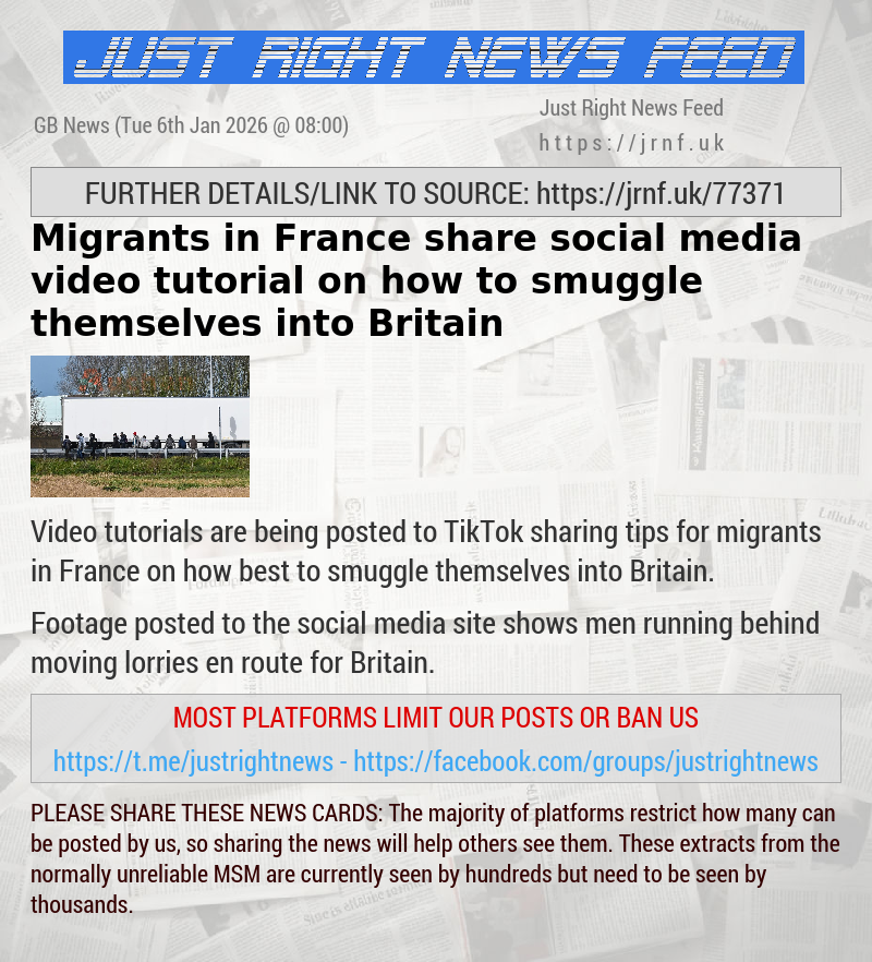 Migrants in France share social media video tutorial on how to smuggle themselves into Britain
