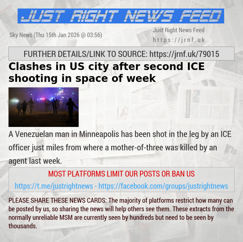 Clashes in US city after second ICE shooting in space of week