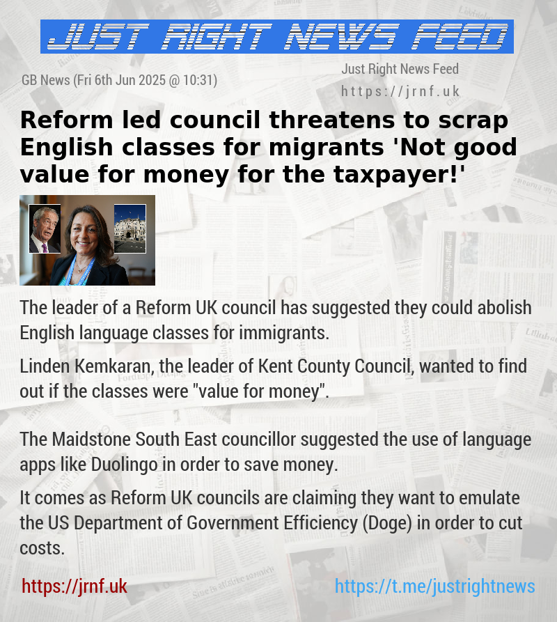 Reform—led council threatens to scrap English classes for migrants — ’Not good value for money for the taxpayer!’