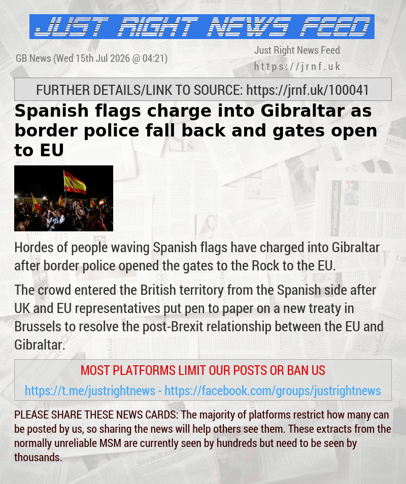 Spanish flags charge into Gibraltar as border police fall back and gates open to EU