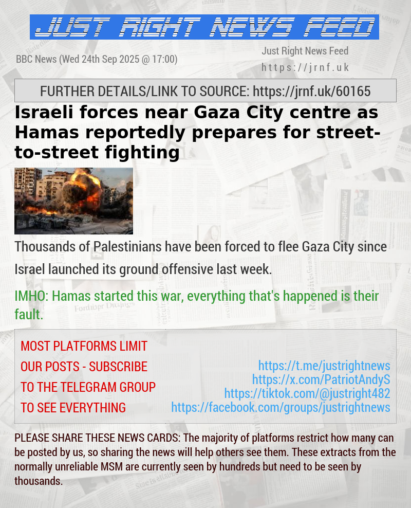 Israeli forces near Gaza City centre as Hamas reportedly prepares for street—to—street fighting