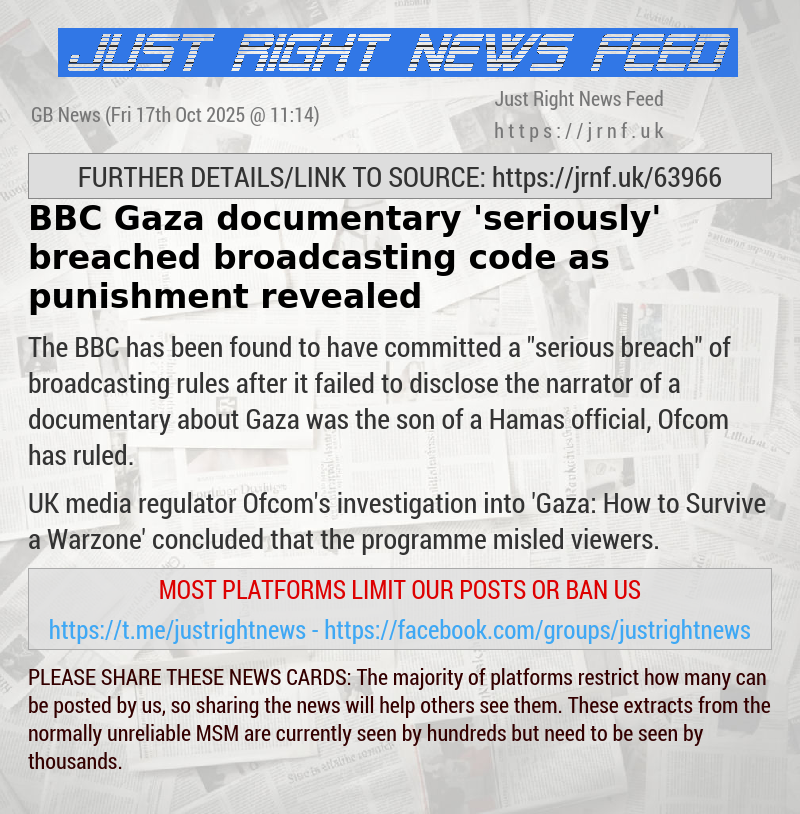 BBC Gaza documentary ’seriously’ breached broadcasting code as punishment revealed
