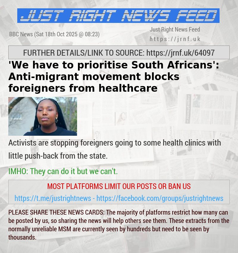 ’We have to prioritise South Africans’: Anti—migrant movement blocks foreigners from healthcare