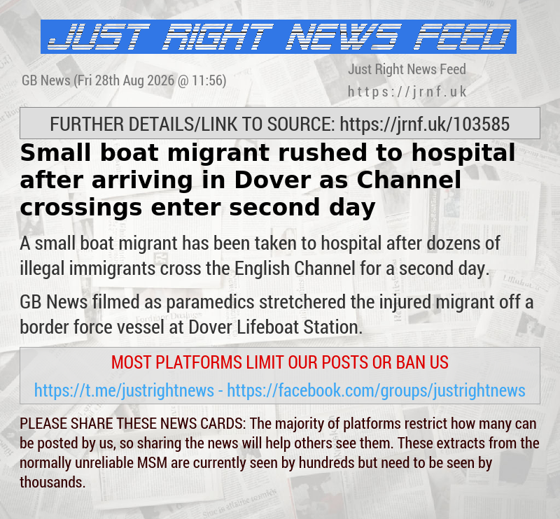 Small boat migrant rushed to hospital after arriving in Dover as Channel crossings enter second day