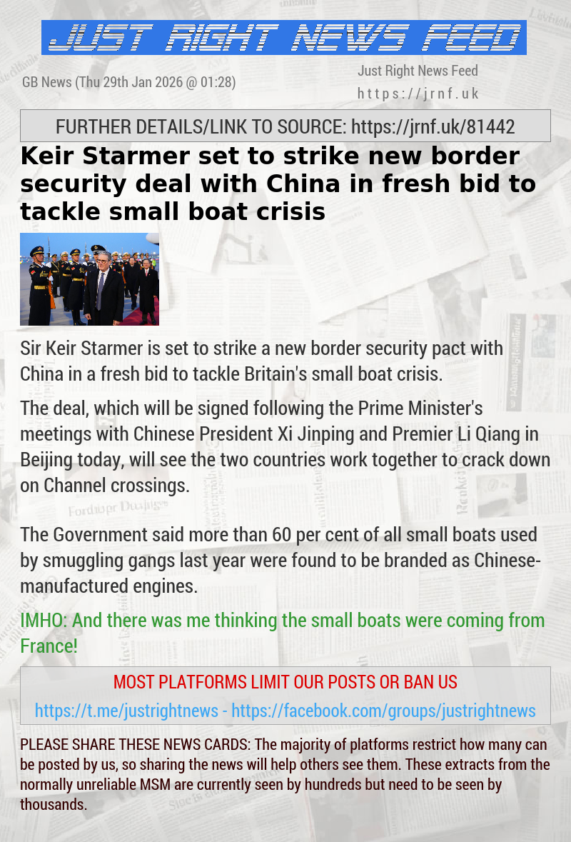 Keir Starmer set to strike new border security deal with China in fresh bid to tackle small boat crisis