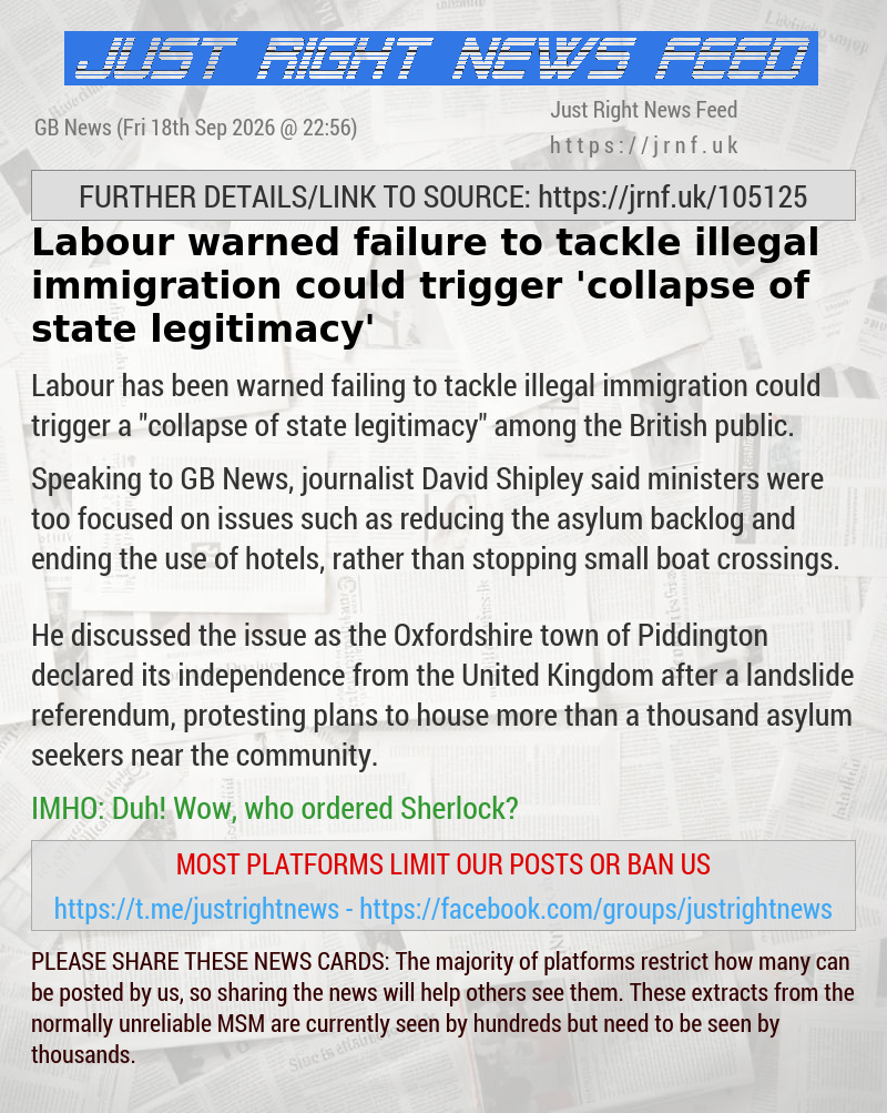 Labour warned failure to tackle illegal immigration could trigger ’collapse of state legitimacy’