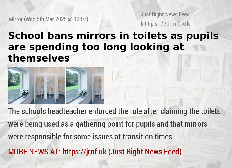 School bans mirrors in toilets as pupils are spending too long looking at themselves