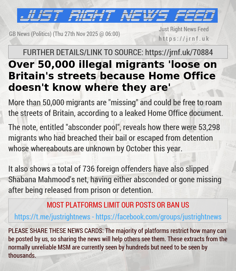 Over 50,000 illegal migrants ’loose on Britain’s streets — because Home Office doesn’t know where they are’