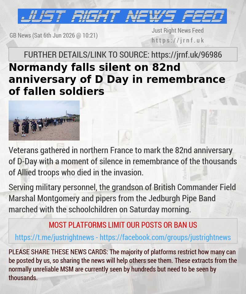 Normandy falls silent on 82nd anniversary of D—Day in remembrance of fallen soldiers