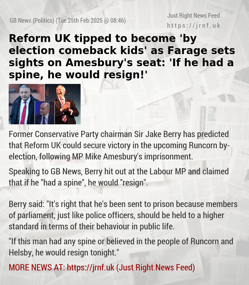 Reform UK tipped to become ’by—election comeback kids’ as Farage sets sights on Amesbury’s seat: ’If he had a spine, he would resign!’