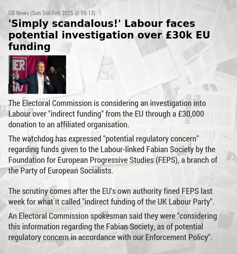 ’Simply scandalous!’ Labour faces potential investigation over £30k EU funding