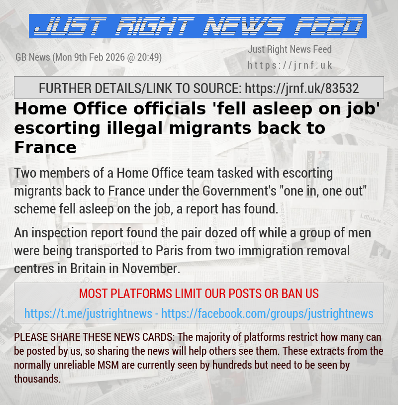 Home Office officials ’fell asleep on job’ escorting illegal migrants back to France