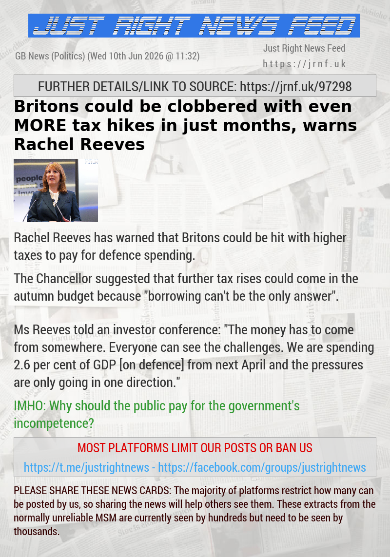 Britons could be clobbered with even MORE tax hikes in just months, warns Rachel Reeves
