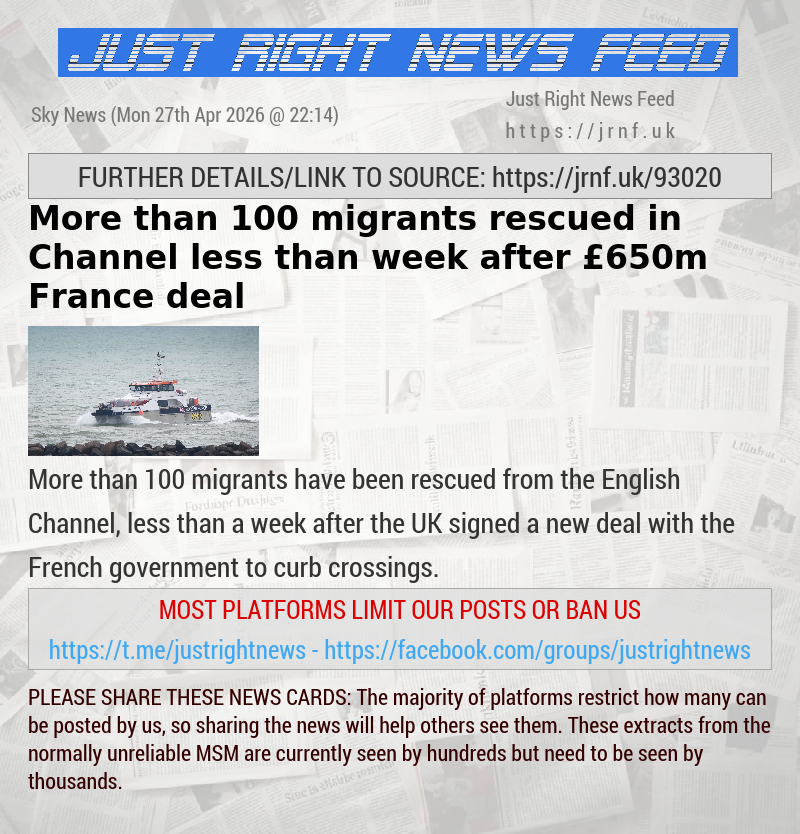 More than 100 migrants rescued in Channel less than week after &pound;650m France deal