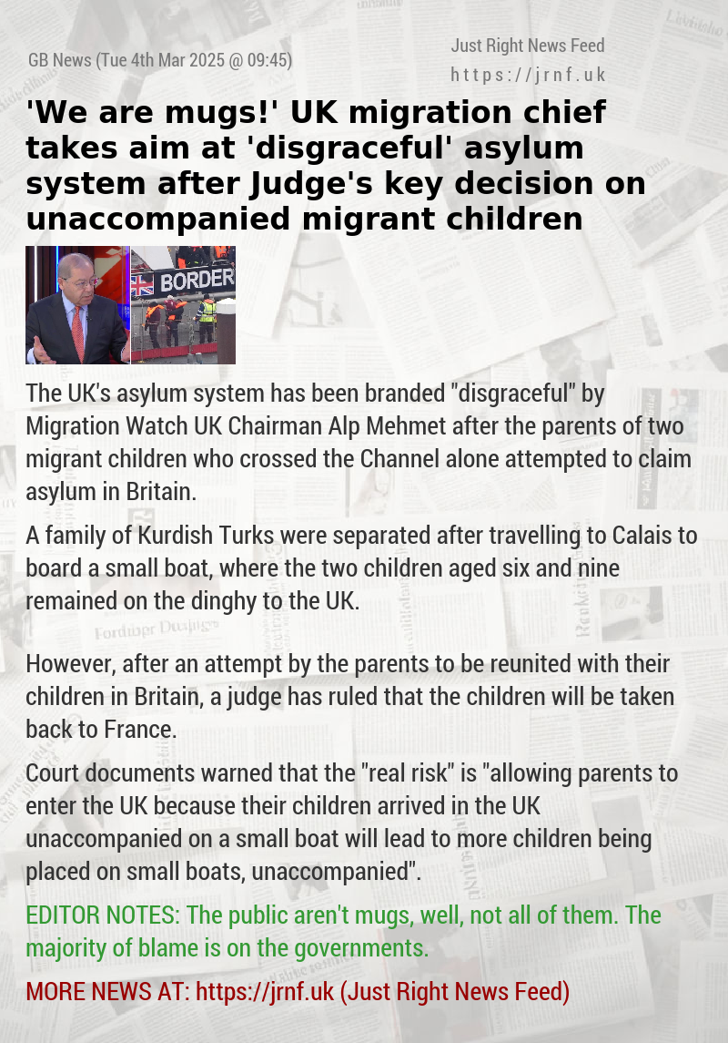 ’We are mugs!’ UK migration chief takes aim at ’disgraceful’ asylum system after Judge’s key decision on unaccompanied migrant children