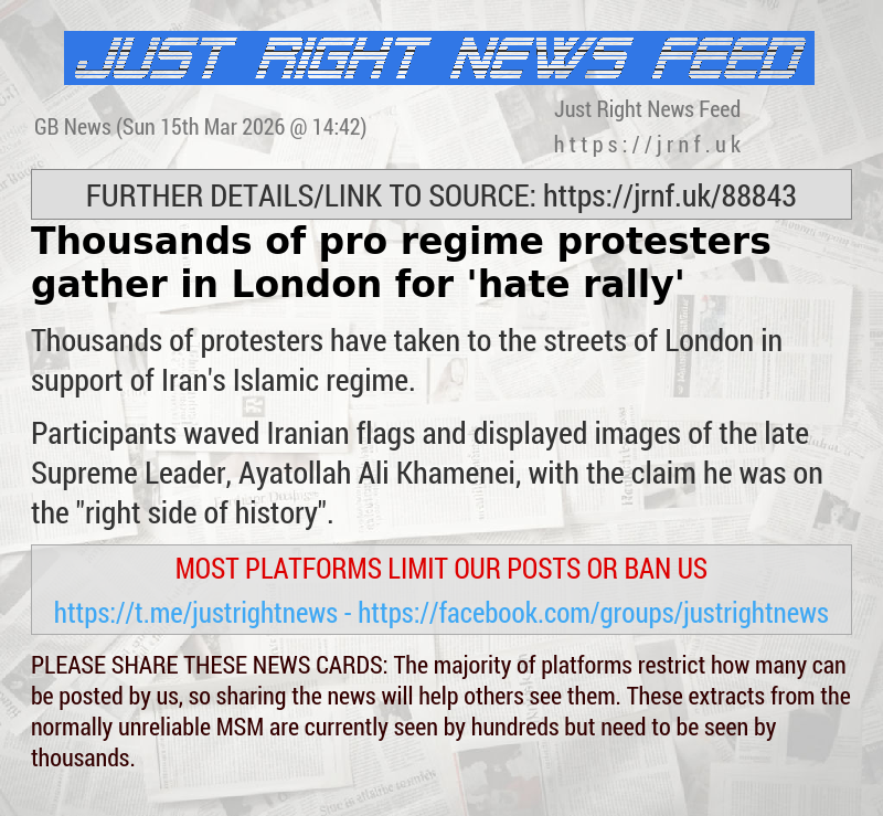 Thousands of pro—regime protesters gather in London for ’hate rally’