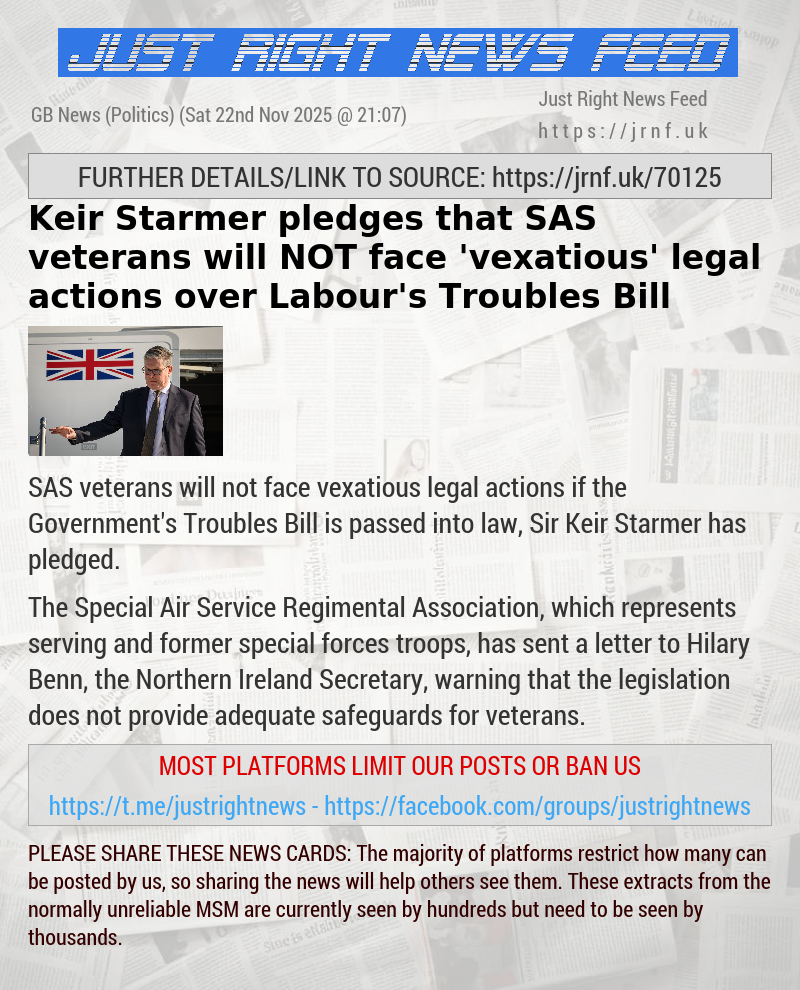 Keir Starmer pledges that SAS veterans will NOT face ’vexatious’ legal actions over Labour’s Troubles Bill