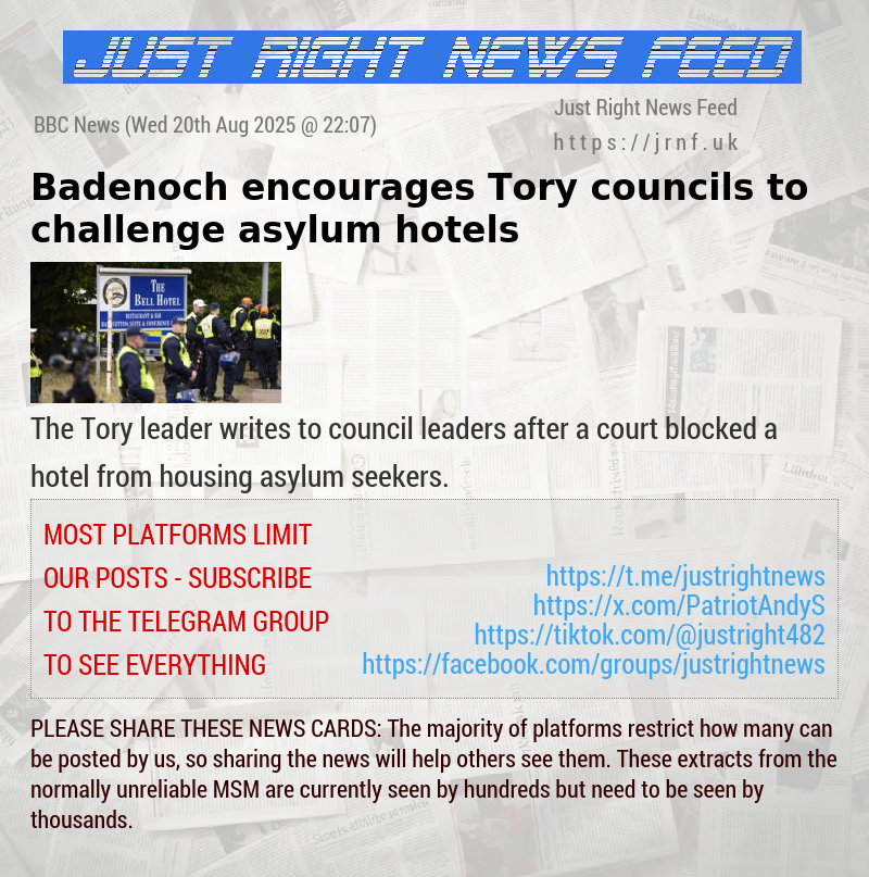 Badenoch encourages Tory councils to challenge asylum hotels