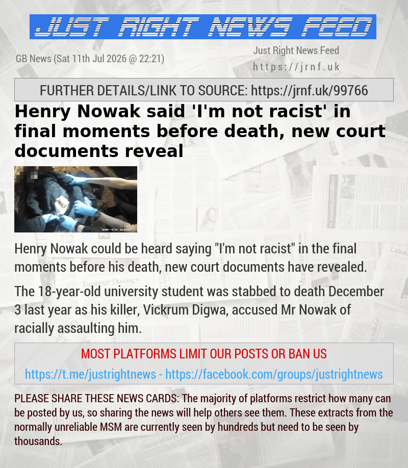 Henry Nowak said ’I’m not racist’ in final moments before death, new court documents reveal