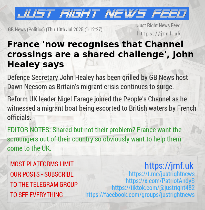 France ’now recognises that Channel crossings are a shared challenge’, John Healey says