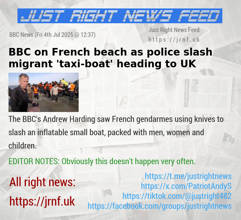 BBC on French beach as police slash migrant ’taxi—boat’ heading to UK