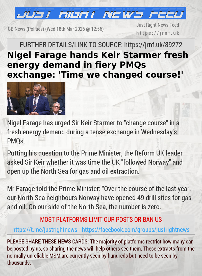 Nigel Farage hands Keir Starmer fresh energy demand in fiery PMQs exchange: ’Time we changed course!’