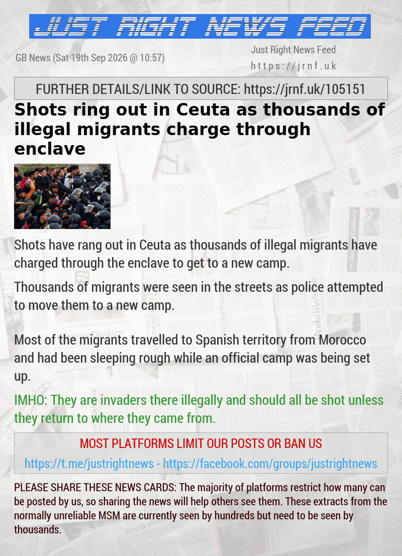 Shots ring out in Ceuta as thousands of illegal migrants charge through enclave