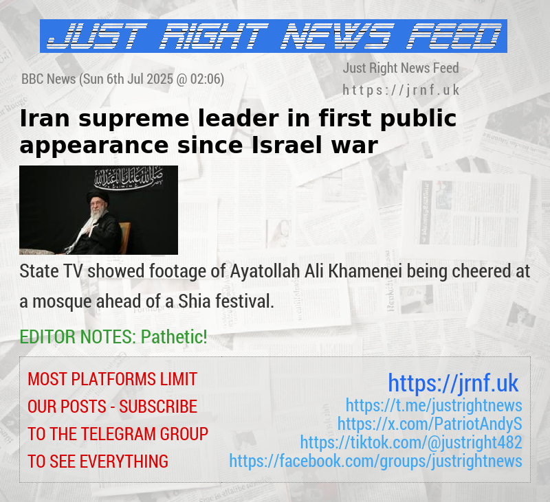 Iran supreme leader in first public appearance since Israel war