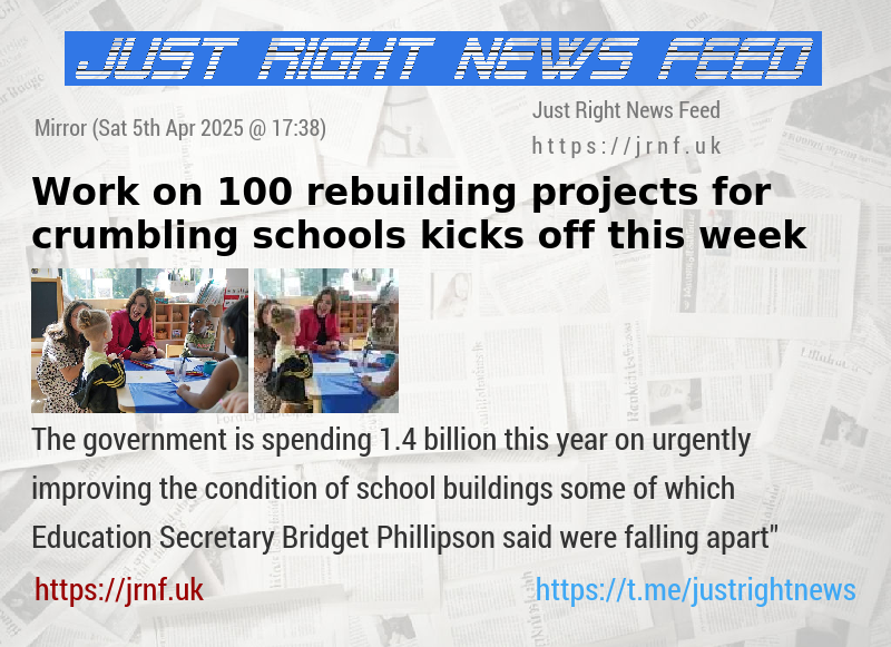 Work on 100 rebuilding projects for crumbling schools kicks off this week