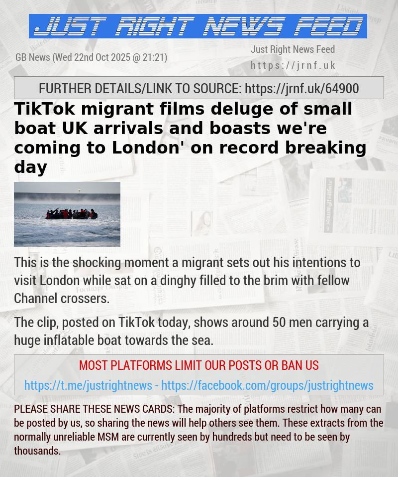 TikTok migrant films deluge of small boat UK arrivals and boasts ‘we’re coming to London’ on record—breaking day