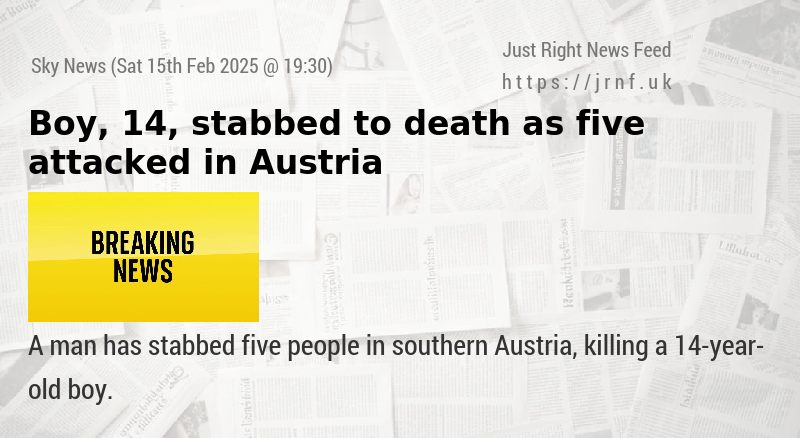 Boy, 14, stabbed to death as five attacked in Austria