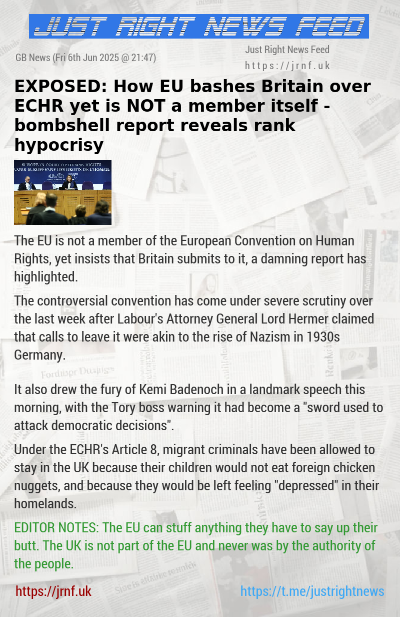 EXPOSED: How EU bashes Britain over ECHR yet is NOT a member itself — bombshell report reveals rank hypocrisy