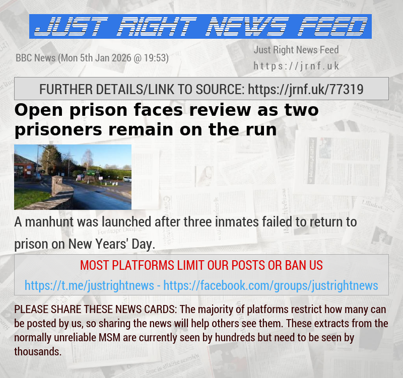 Open prison faces review as two prisoners remain on the run