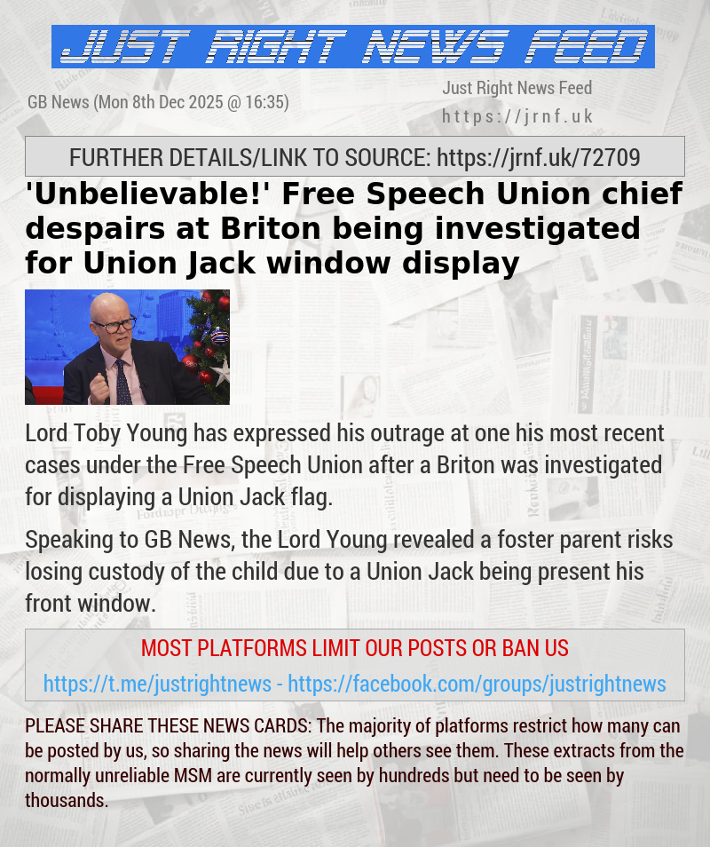 ’Unbelievable!’ Free Speech Union chief despairs at Briton being investigated for Union Jack window display