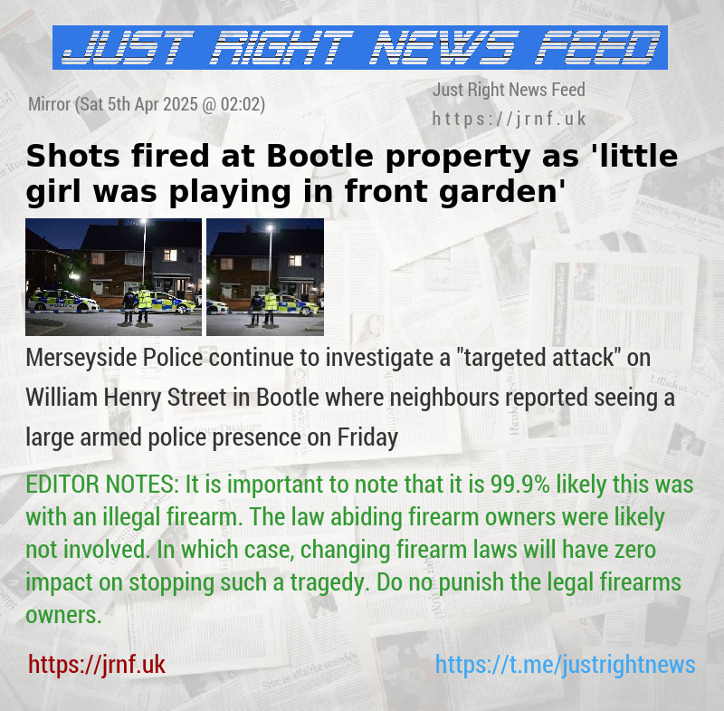 Shots fired at Bootle property as ’little girl was playing in front garden’