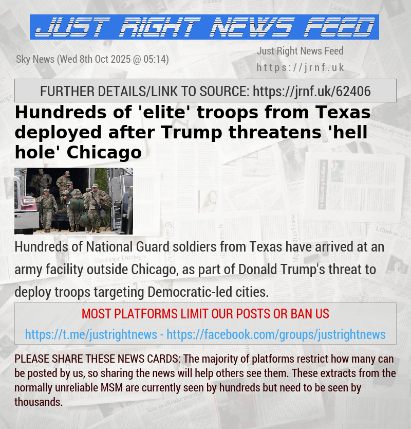 Hundreds of ’elite’ troops from Texas deployed after Trump threatens ’hell hole’ Chicago
