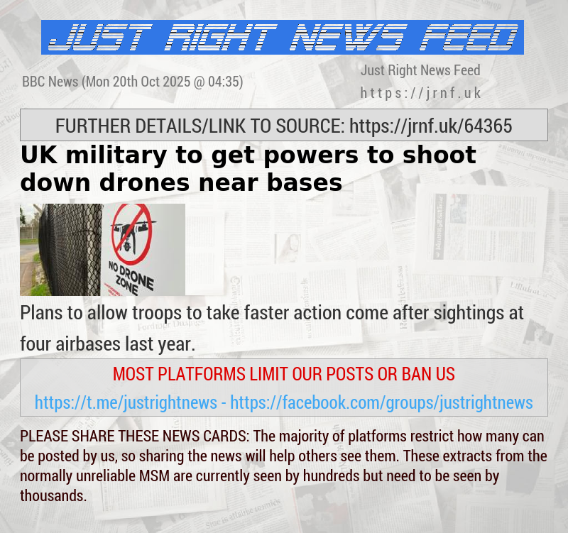 UK military to get powers to shoot down drones near bases