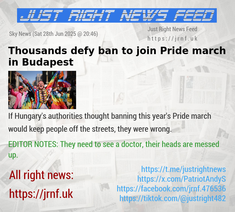 Thousands defy ban to join Pride march in Budapest