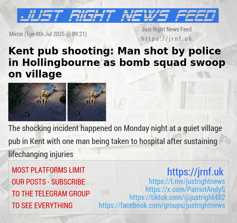 Kent pub shooting: Man shot by police in Hollingbourne as bomb squad swoop on village