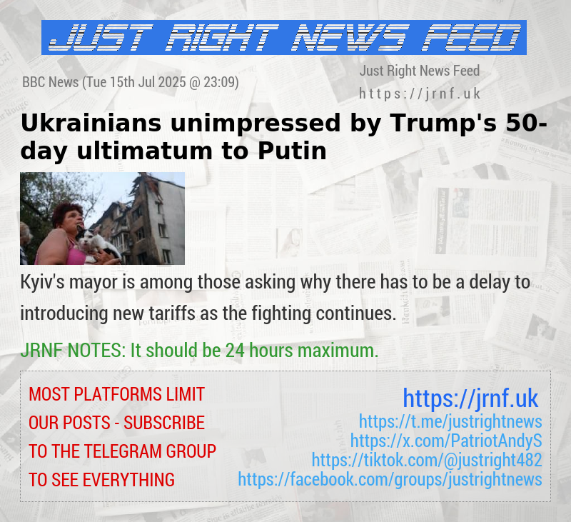Ukrainians unimpressed by Trump’s 50—day ultimatum to Putin