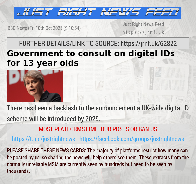 Government to consult on digital IDs for 13—year—olds