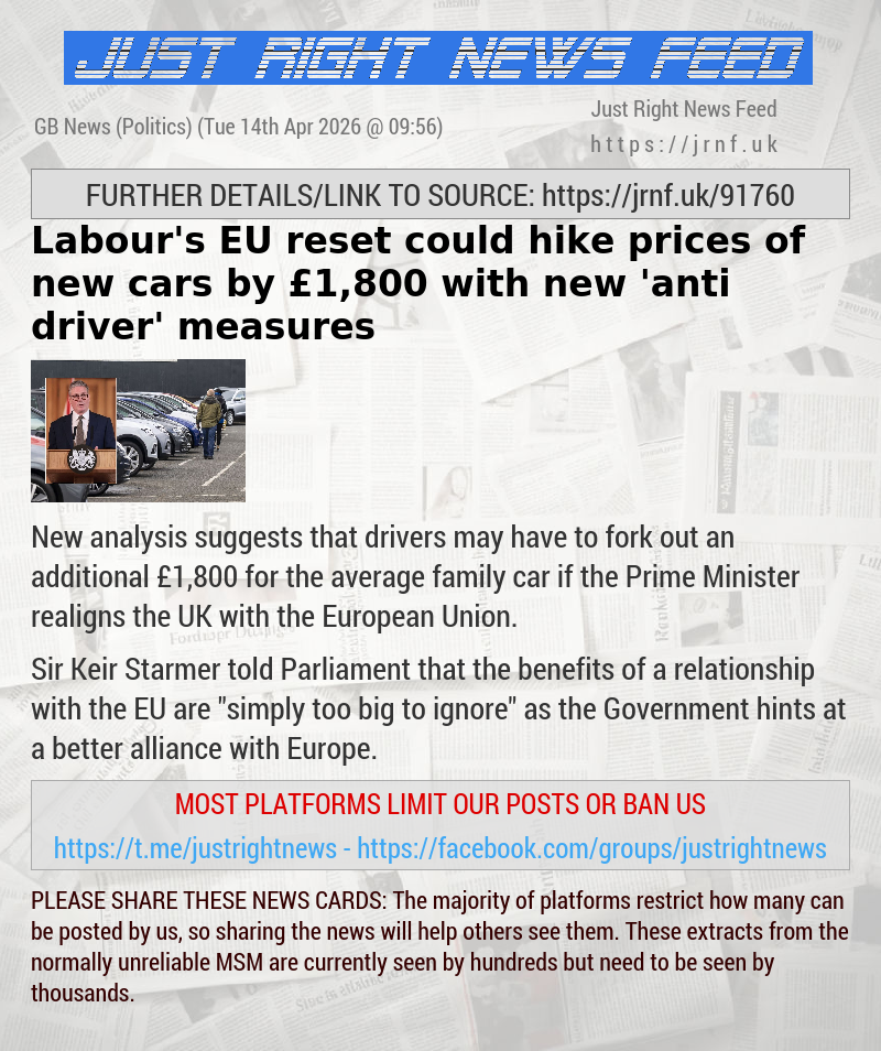 Labour’s EU reset could hike prices of new cars by &pound;1,800 with new ’anti—driver’ measures
