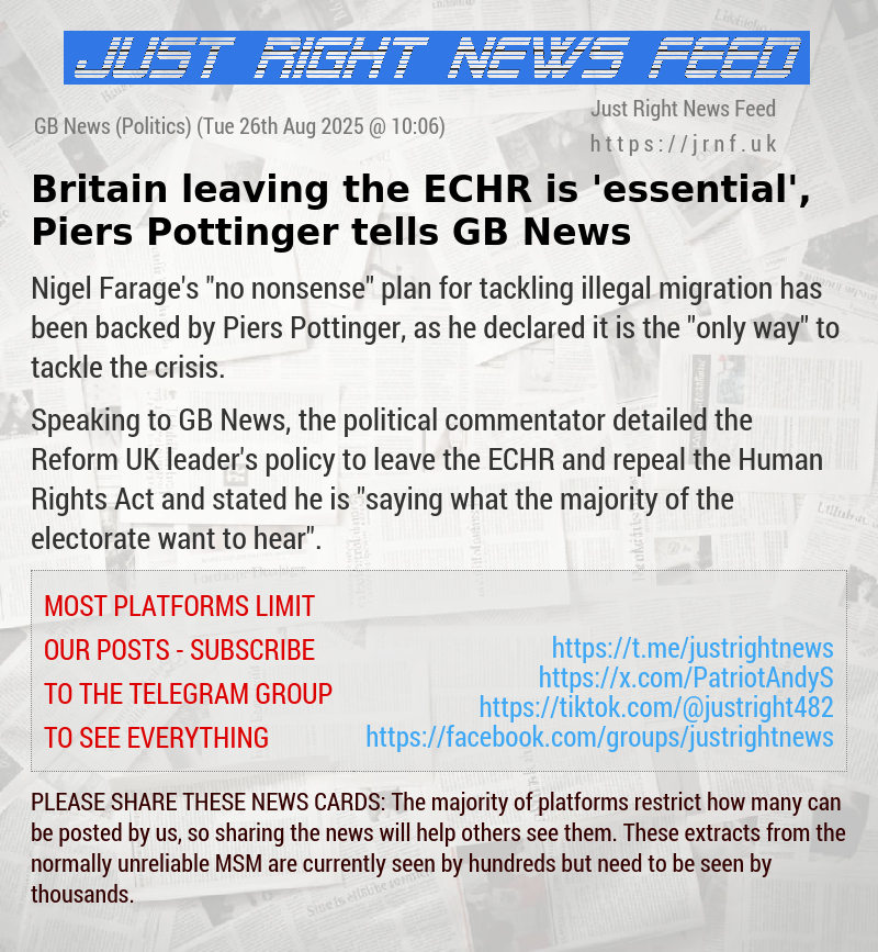 Britain leaving the ECHR is ’essential’, Piers Pottinger tells GB News