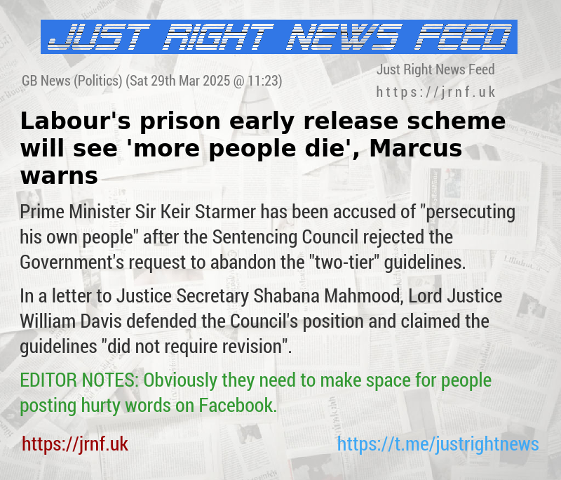 Labour’s prison early release scheme will see ’more people die’, Marcus warns